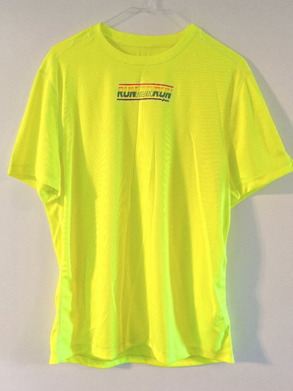 ASICS Run Rainbow Shirt Men’s M Neon Yellow High Visibility